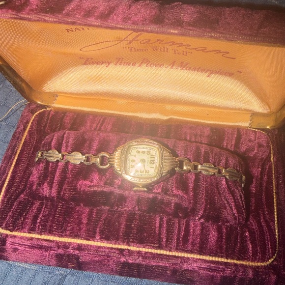 Vintage Ladies Harman Art Dec Gold filled w/Chain Bracelet 7 in Serial #20579589 - Picture 2 of 8